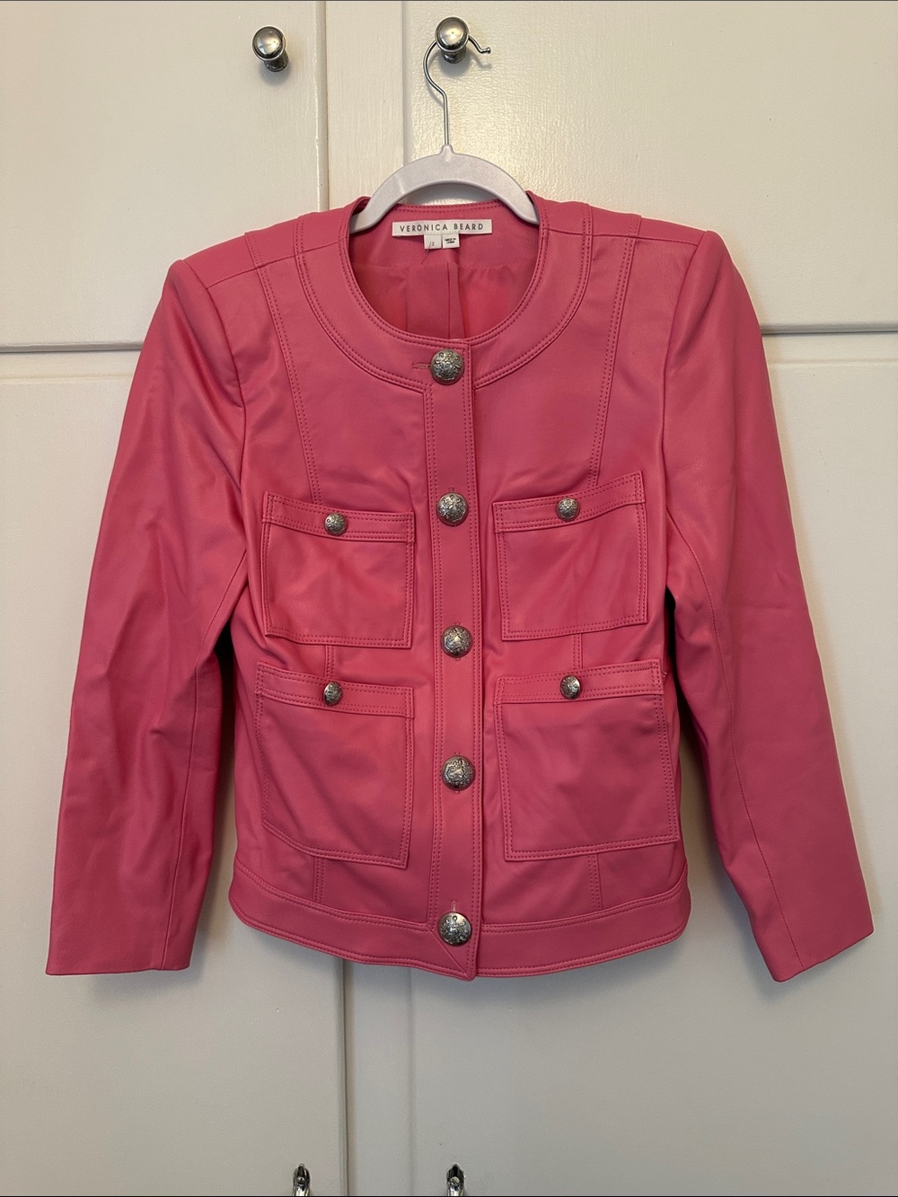 LIKE NEW Veronica Beard Leather Pink Structured Jacket